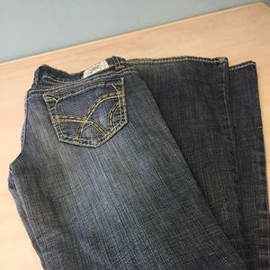 Hydraulic low rise boot flare jeans